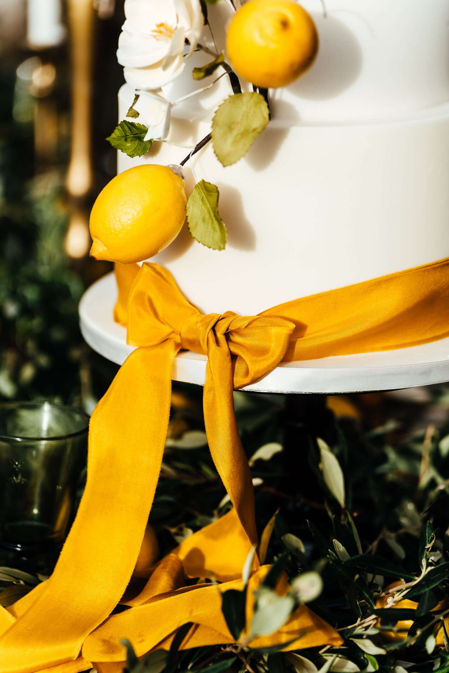 Styled wedding editorial from The Old Church Ayrshire with yellow flowers and olive branch styling, photographed by Hannah Hall Photography