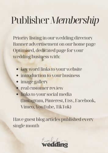 Publisher Membership of English Wedding with benefits explained