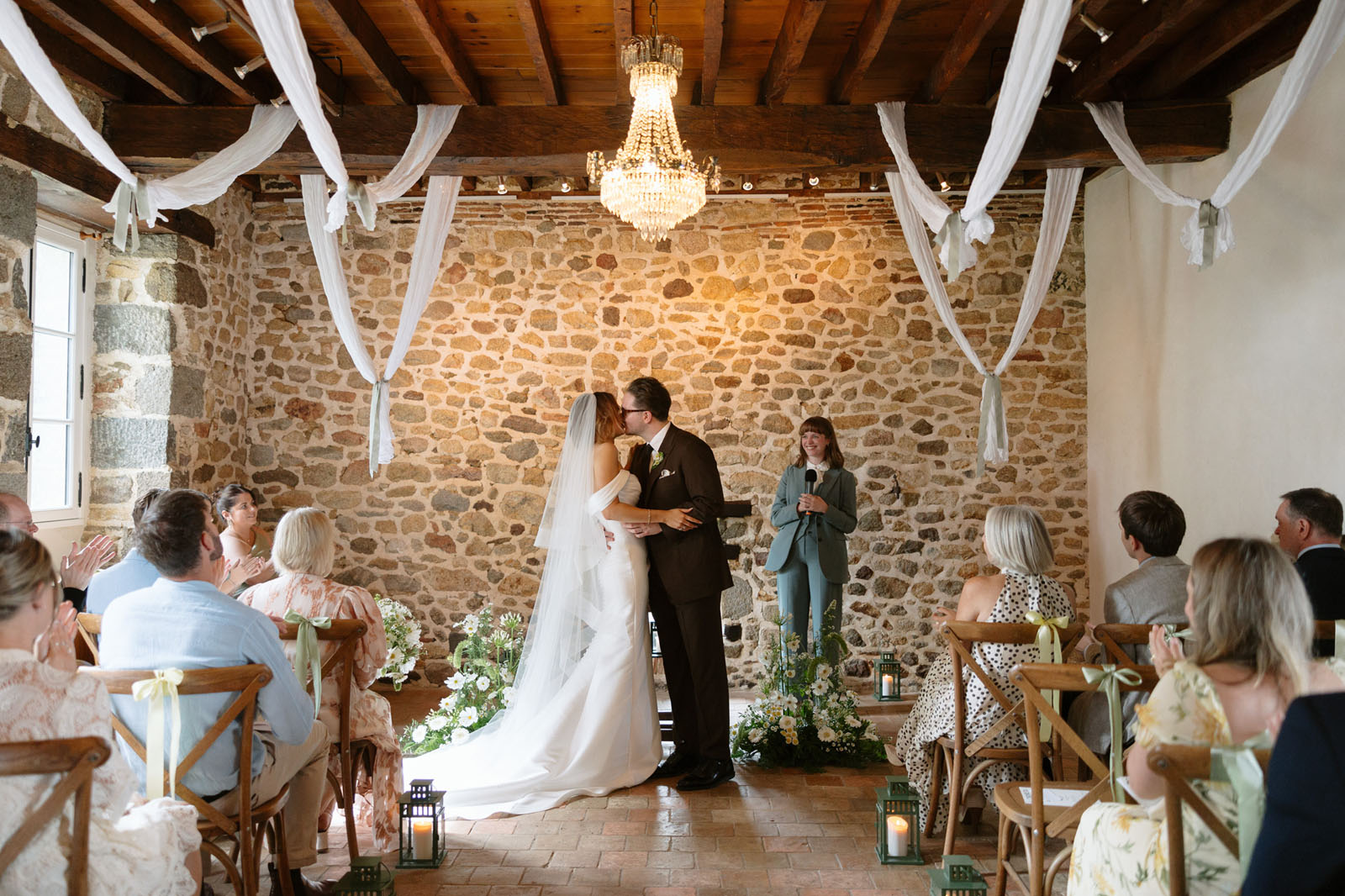 Relaxed French destination wedding celebration photographed in a natural documentary style