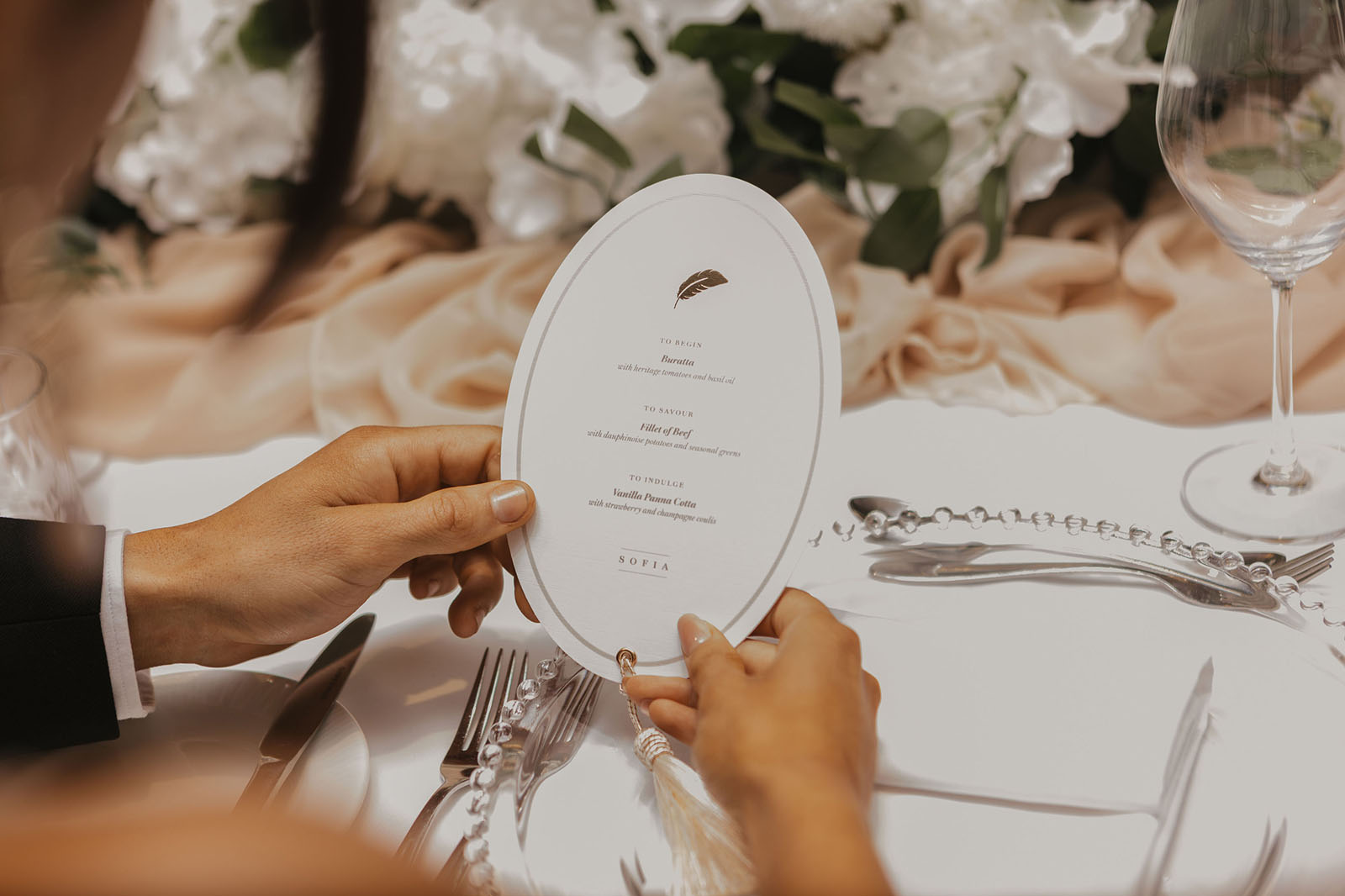 wedding ideas in natural muted champagne tones from Wivenhoe House in Colchester