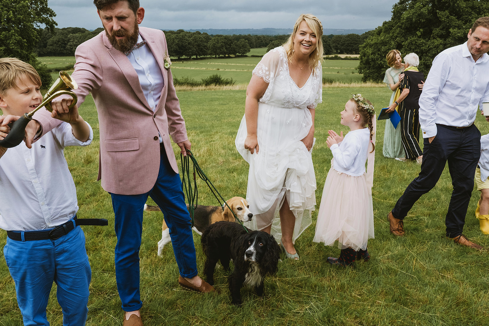 rainy outdoor garden wedding in Kent with candid photography by York Place Studios