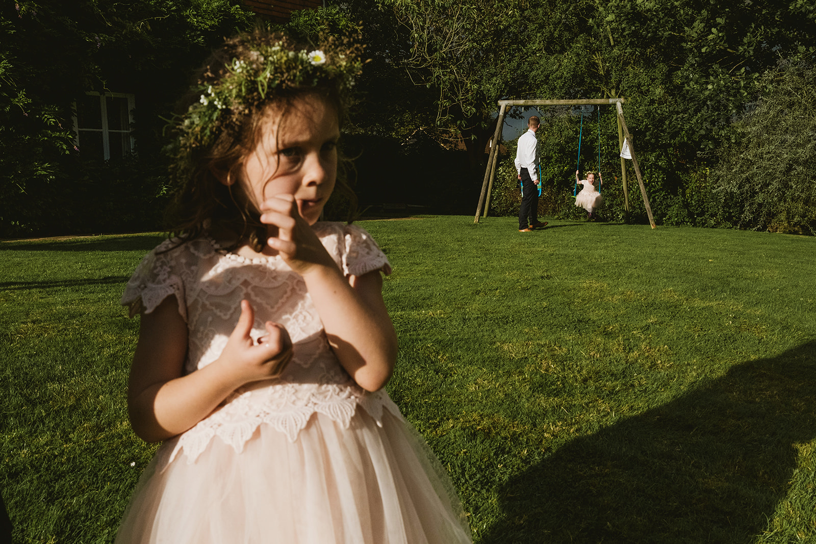 rainy outdoor garden wedding in Kent with candid photography by York Place Studios