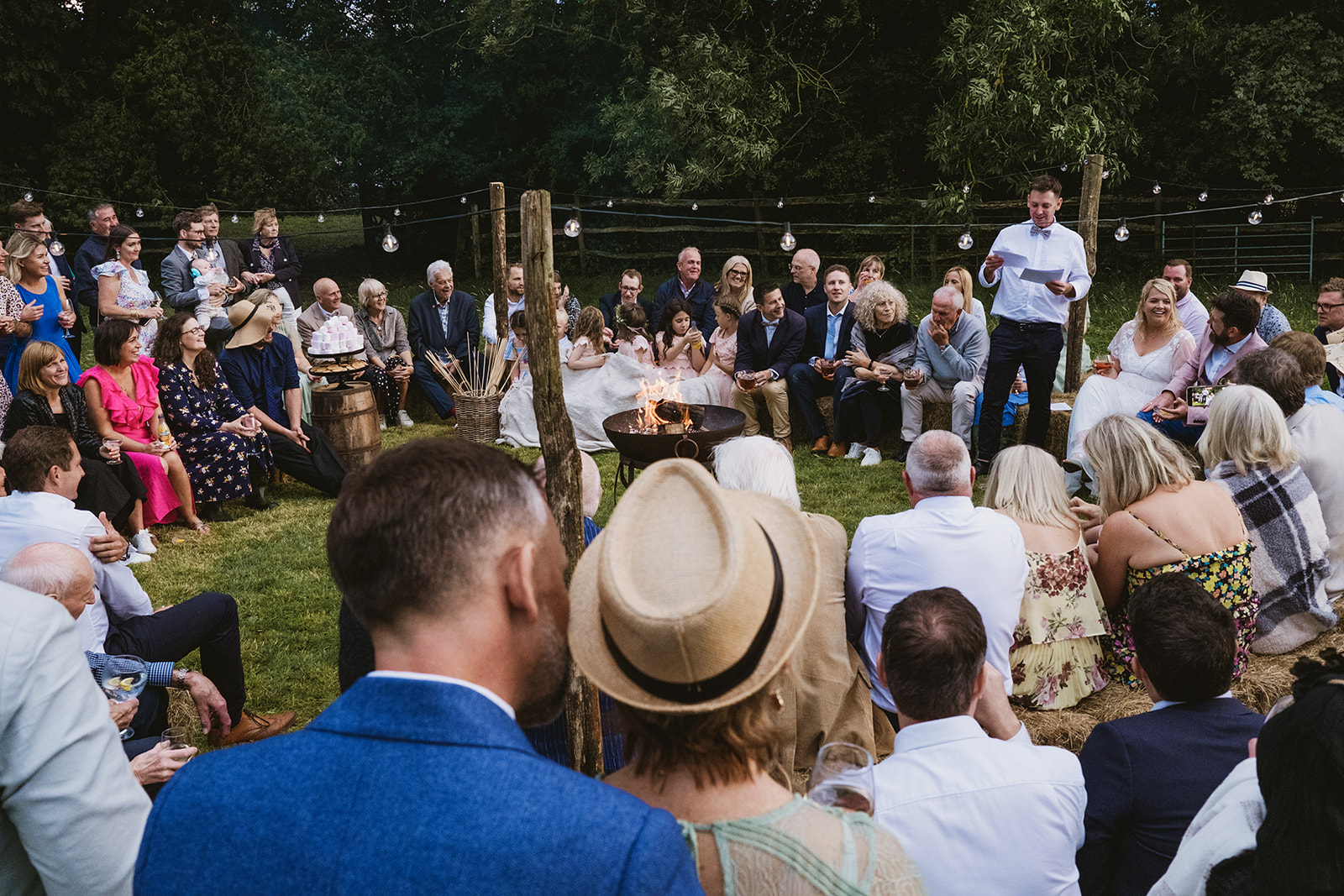 rainy outdoor garden wedding in Kent with candid photography by York Place Studios