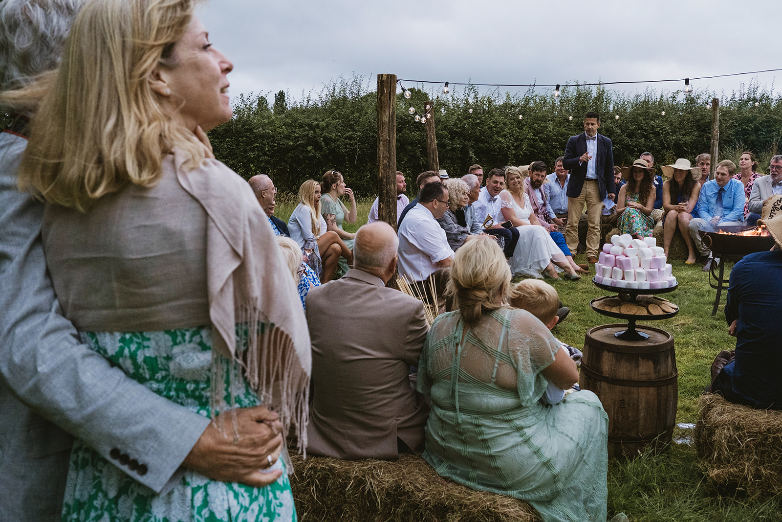 rainy outdoor garden wedding in Kent with candid photography by York Place Studios
