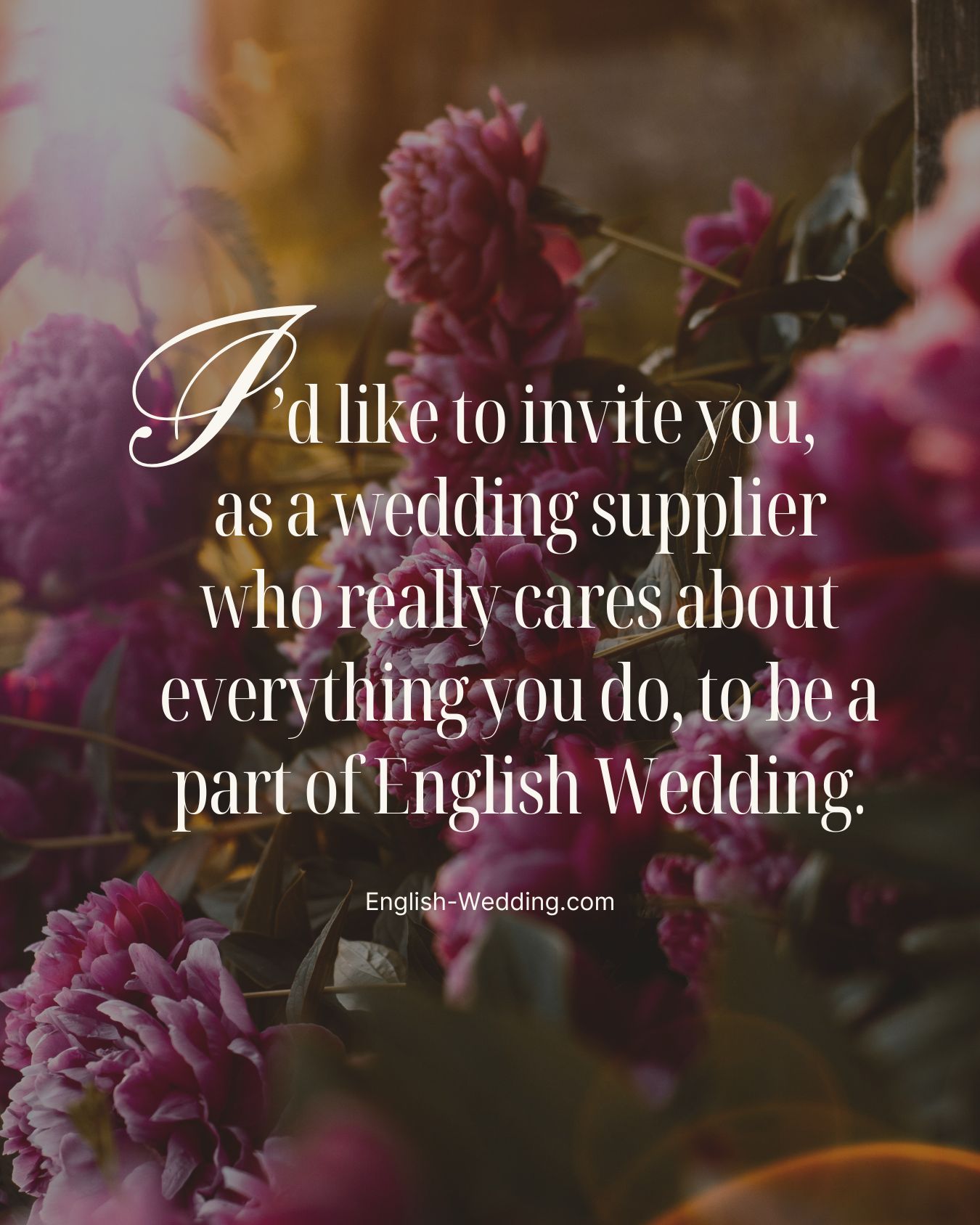 invitation to UK wedding suppliers to join English Wedding blog membership