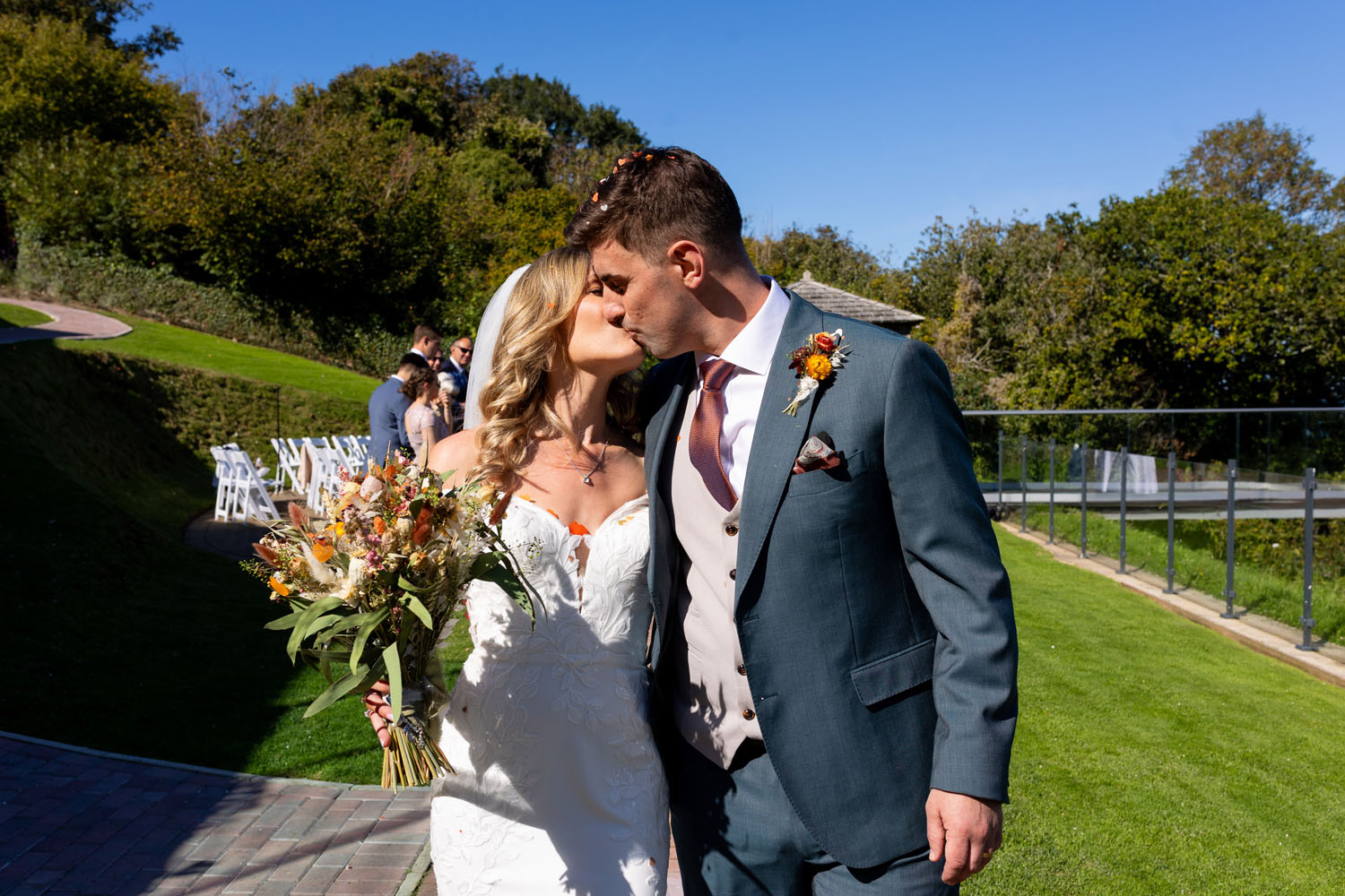real wedding at Sandy Cove Devon on a bright sunny day | Devon and Somerset wedding photographer Martin Dabek