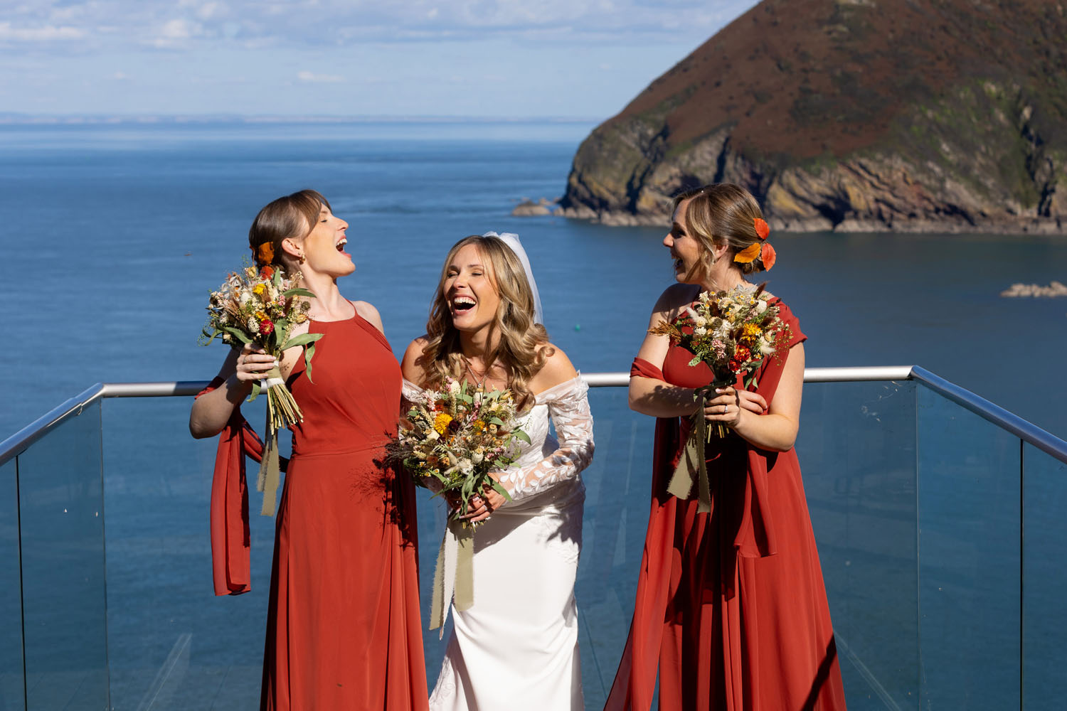 real wedding at Sandy Cove Devon on a bright sunny day | Devon and Somerset wedding photographer Martin Dabek