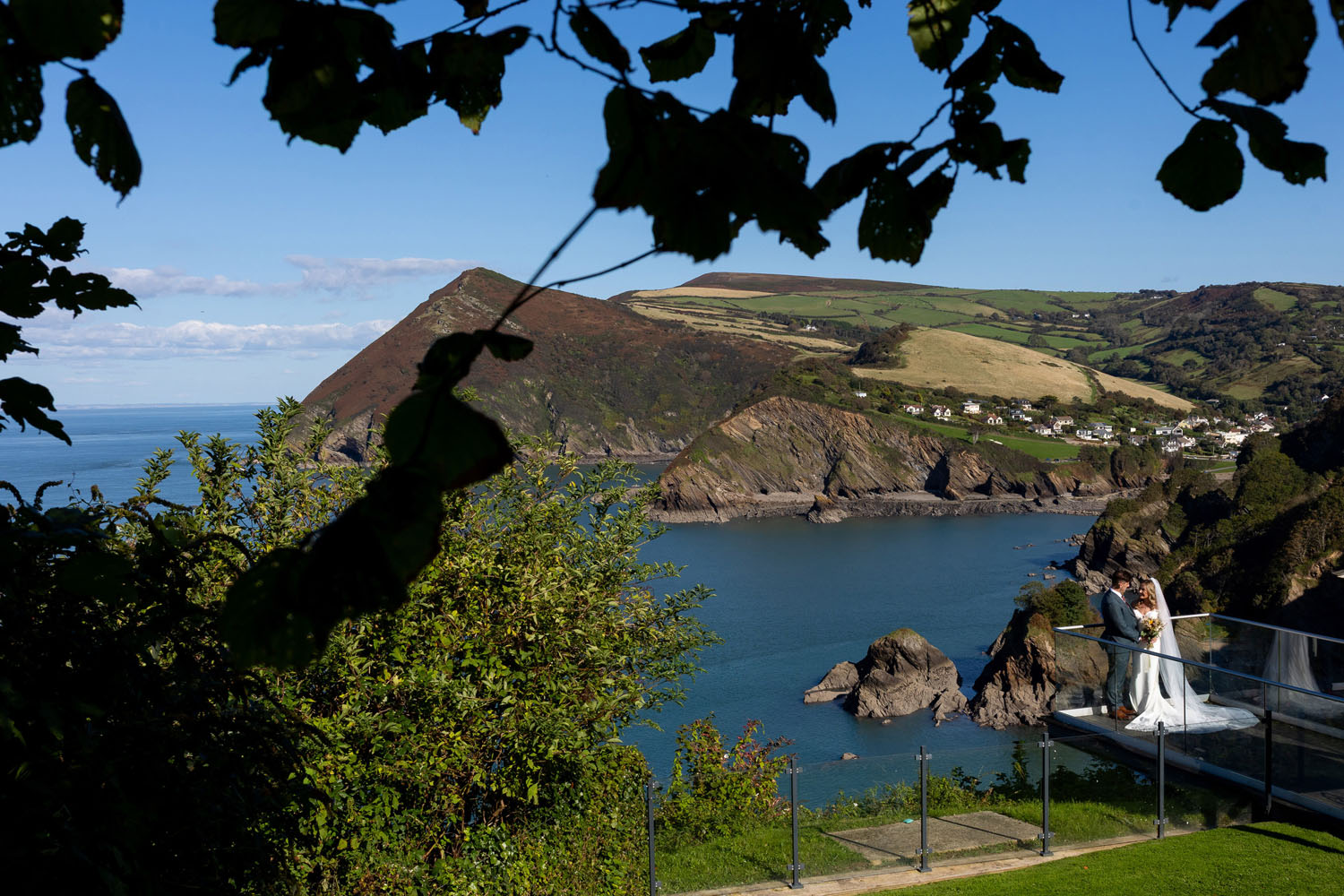 real wedding at Sandy Cove Devon on a bright sunny day | Devon and Somerset wedding photographer Martin Dabek