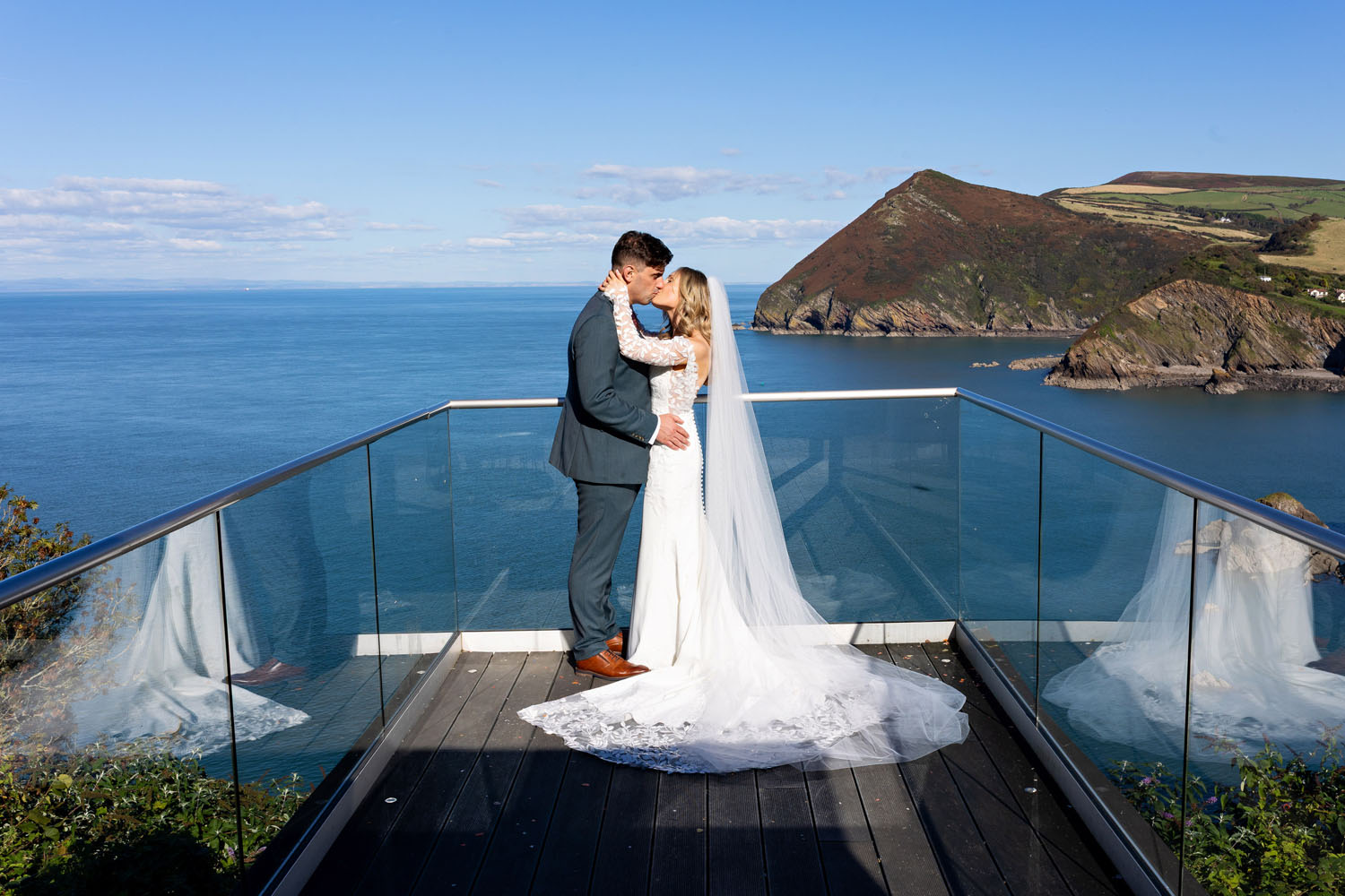 real wedding at Sandy Cove Devon on a bright sunny day | Devon and Somerset wedding photographer Martin Dabek