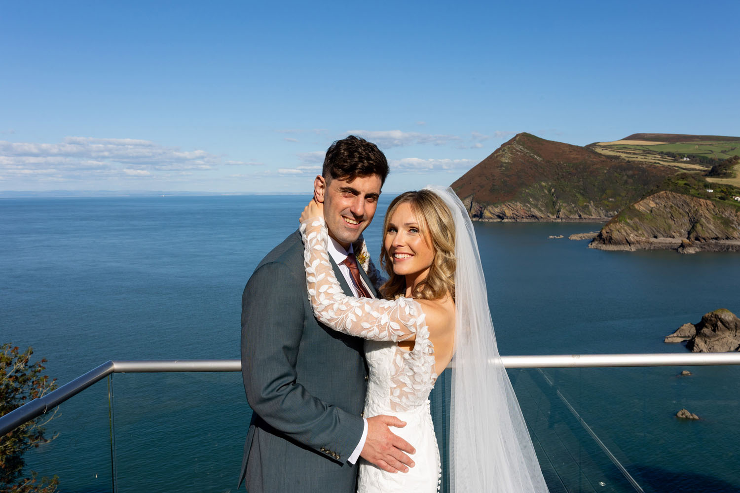 real wedding at Sandy Cove Devon on a bright sunny day | Devon and Somerset wedding photographer Martin Dabek