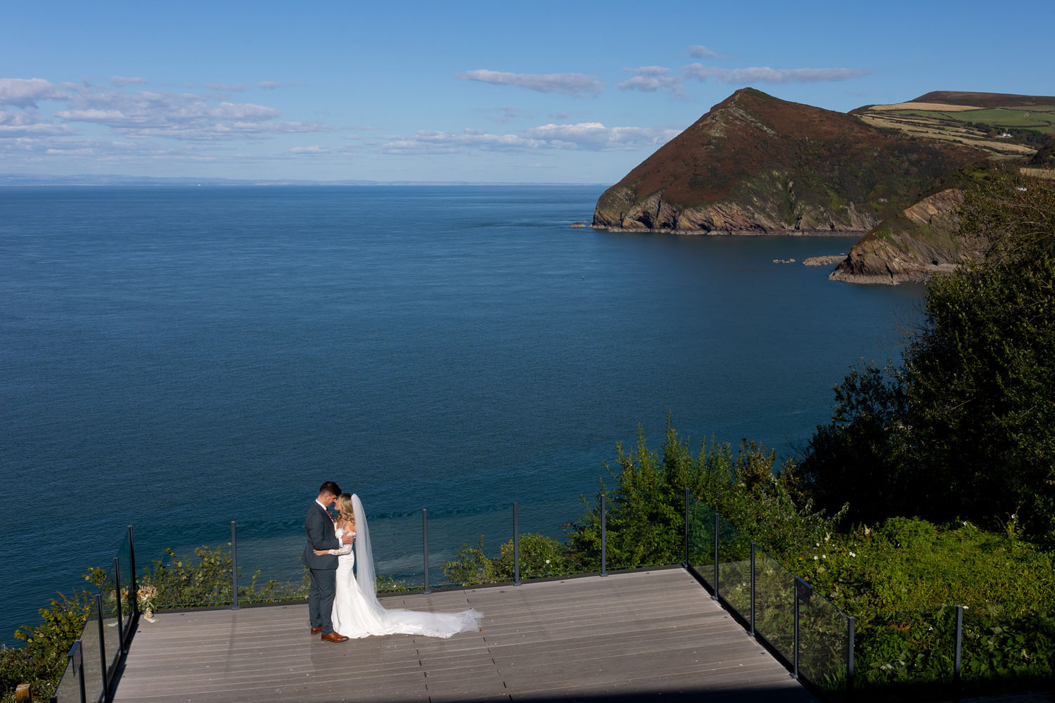 real wedding at Sandy Cove Devon on a bright sunny day | Devon and Somerset wedding photographer Martin Dabek