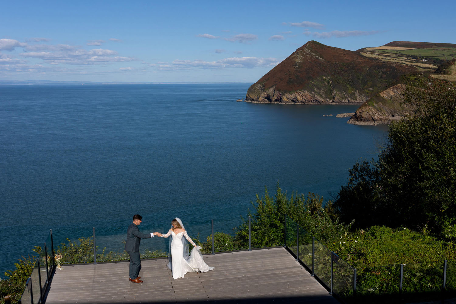 real wedding at Sandy Cove Devon on a bright sunny day | Devon and Somerset wedding photographer Martin Dabek
