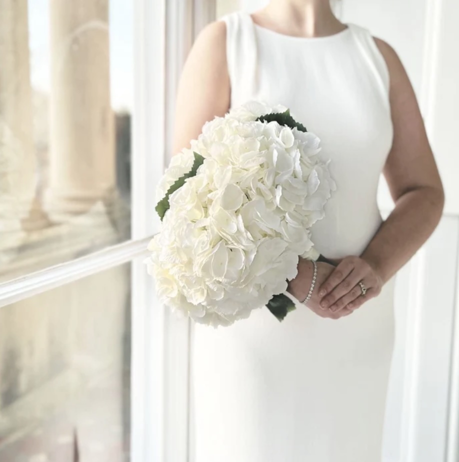 Faux white hydrangea wedding bouquet | The Faux Flower Company UK