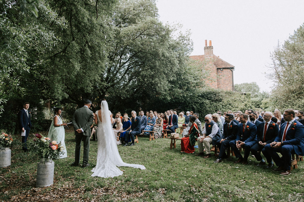 real couple's wedding in Hertfordshire with outdoor ceremony | Nicki Shea Photography at Beaumont Hall