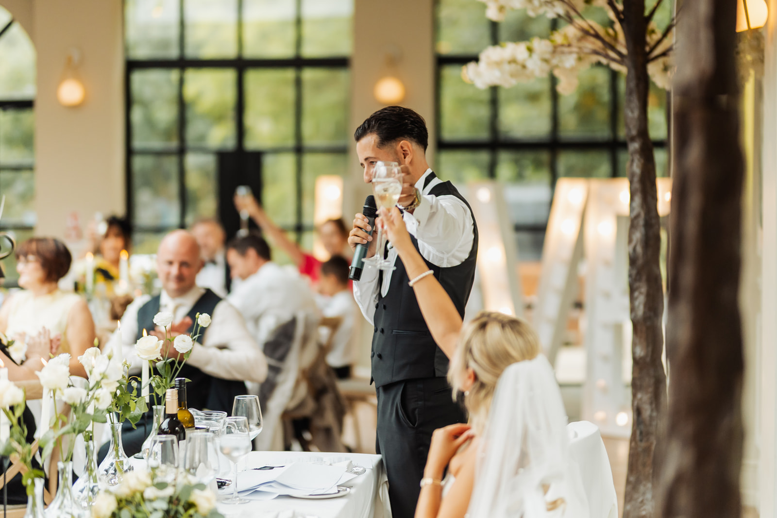 real wedding at Woodlands Hotel Leeds with black tie dress code and images by Yorkshire photographer Fabio Photography from Halifax