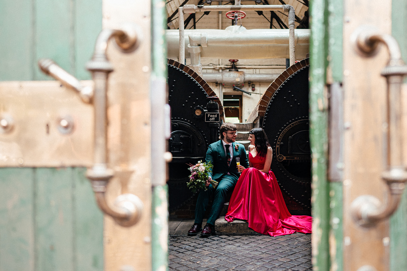 alternative real wedding at Papplewick Pumping House venue with documentary wedding photographer Simon Dewey 