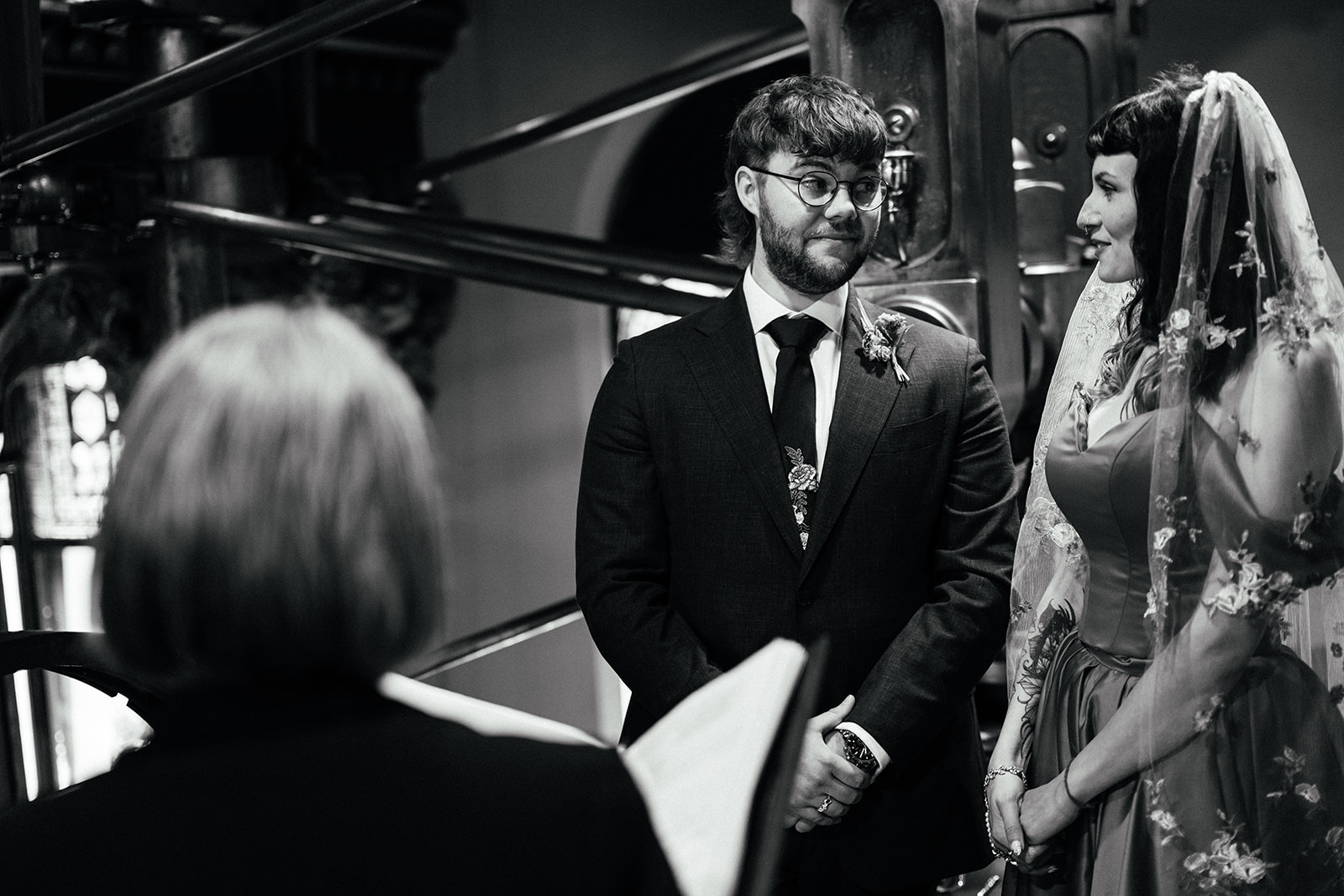 alternative real wedding at Papplewick Pumping House venue with documentary wedding photographer Simon Dewey 