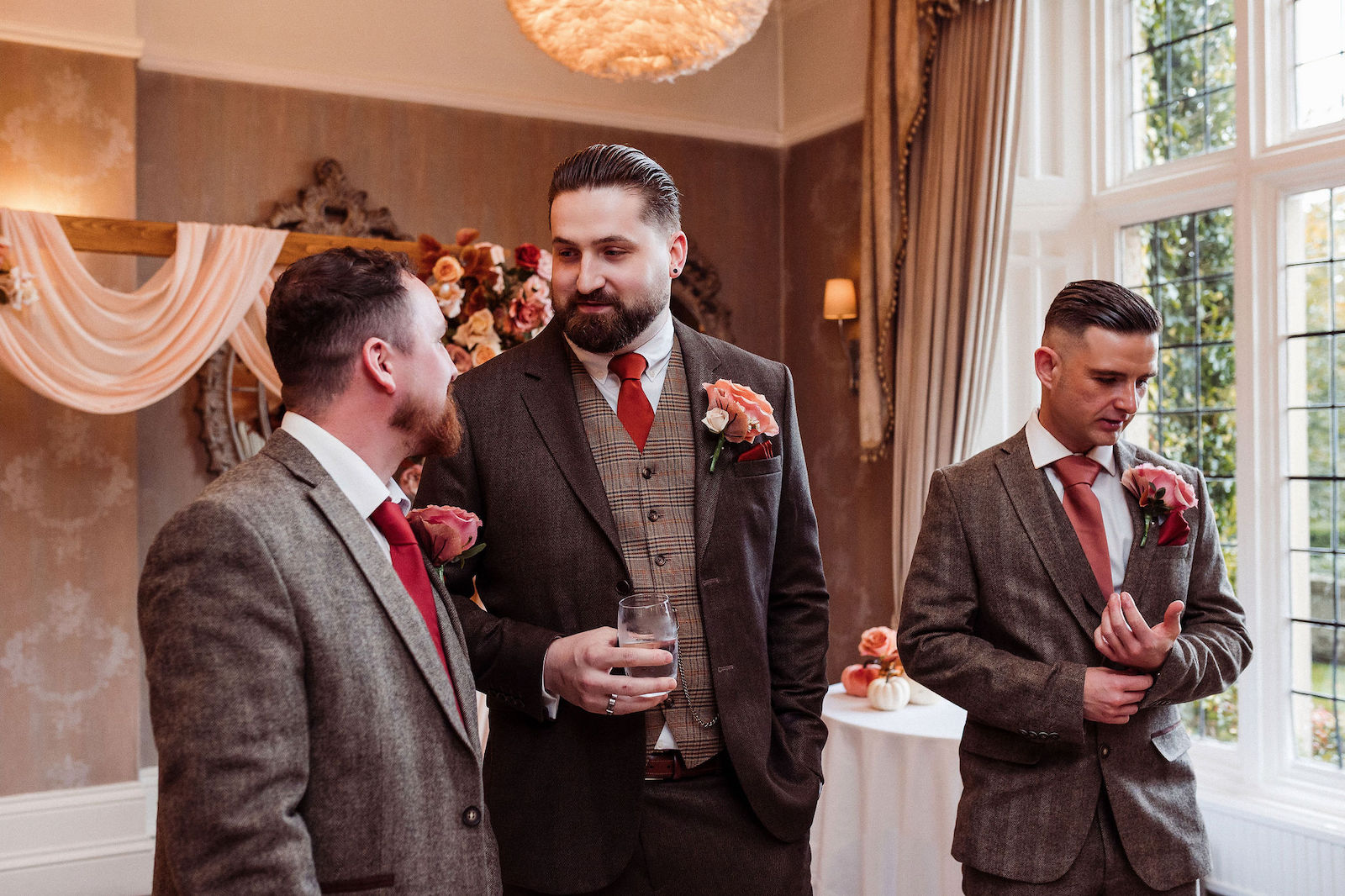 real wedding with a tattooed bride and groom at Falcon Manor in Yorkshire, with Mark Battista Photography