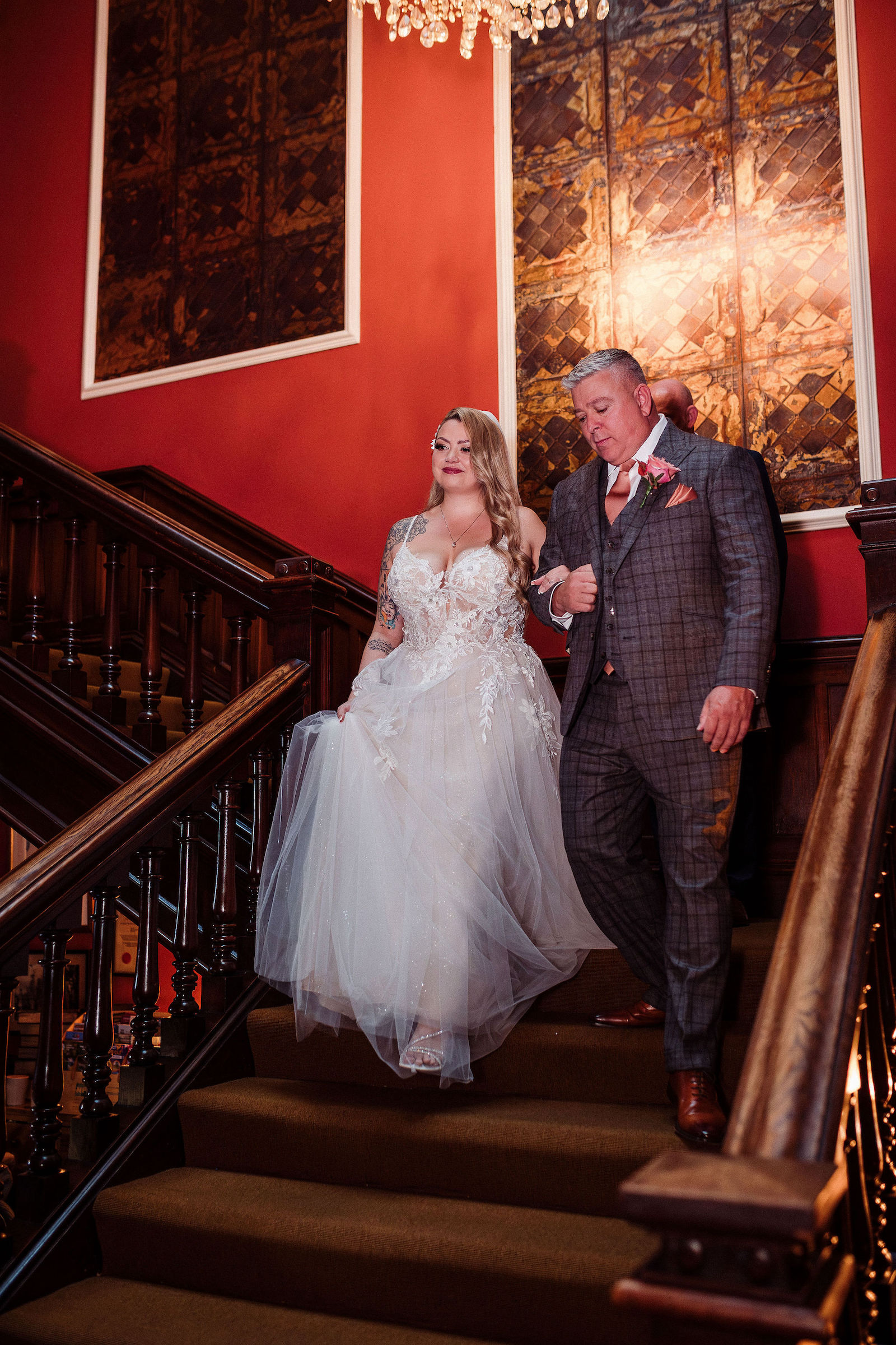 real wedding with a tattooed bride and groom at Falcon Manor in Yorkshire, with Mark Battista Photography