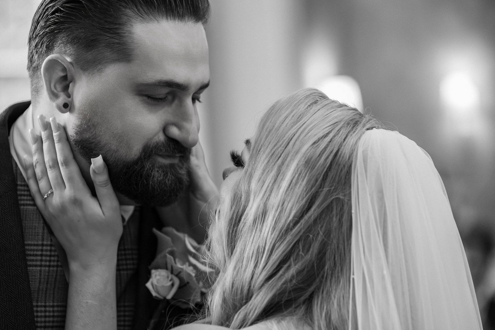 real wedding with a tattooed bride and groom at Falcon Manor in Yorkshire, with Mark Battista Photography
