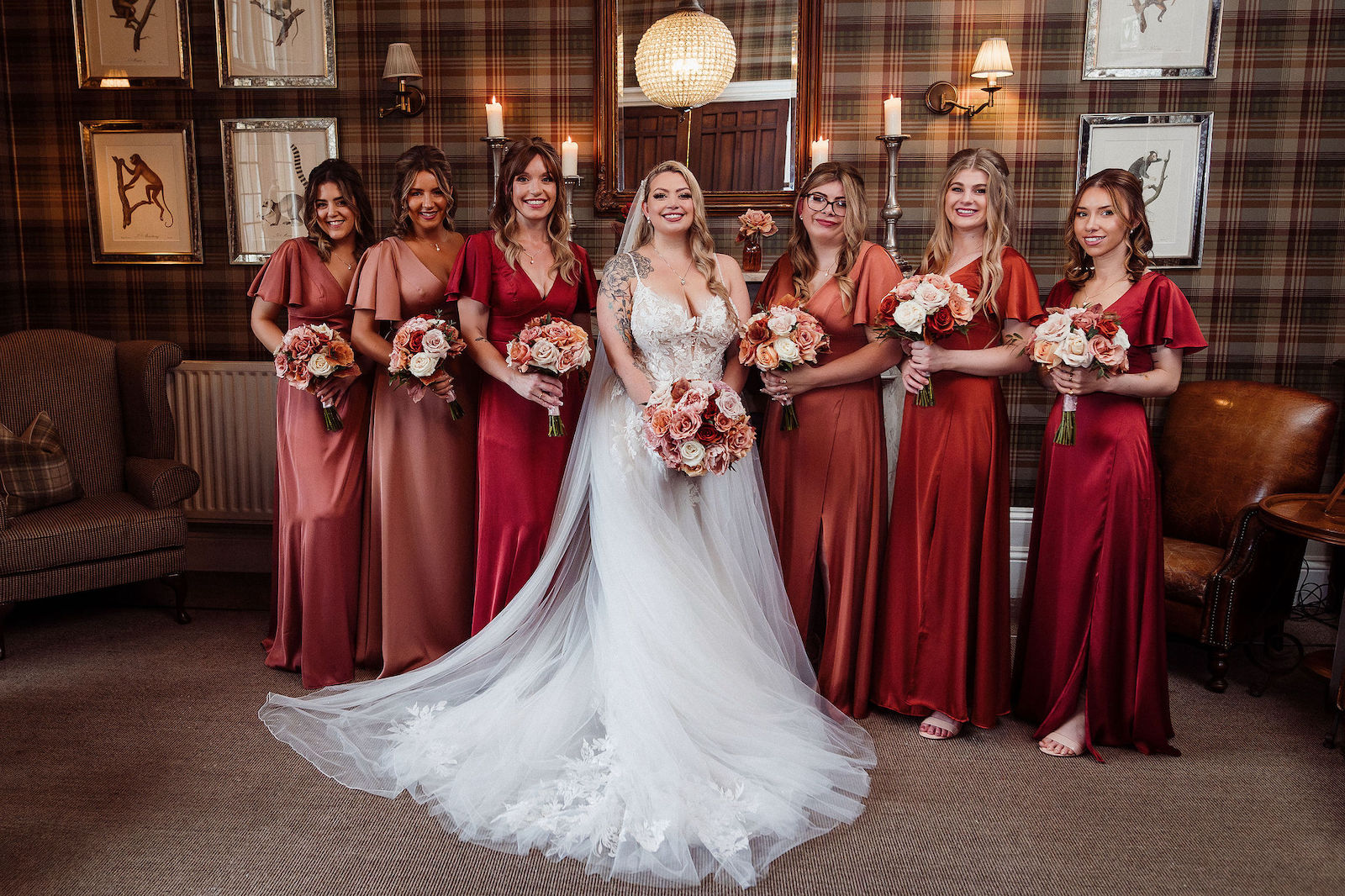 real wedding with a tattooed bride and groom at Falcon Manor in Yorkshire, with Mark Battista Photography