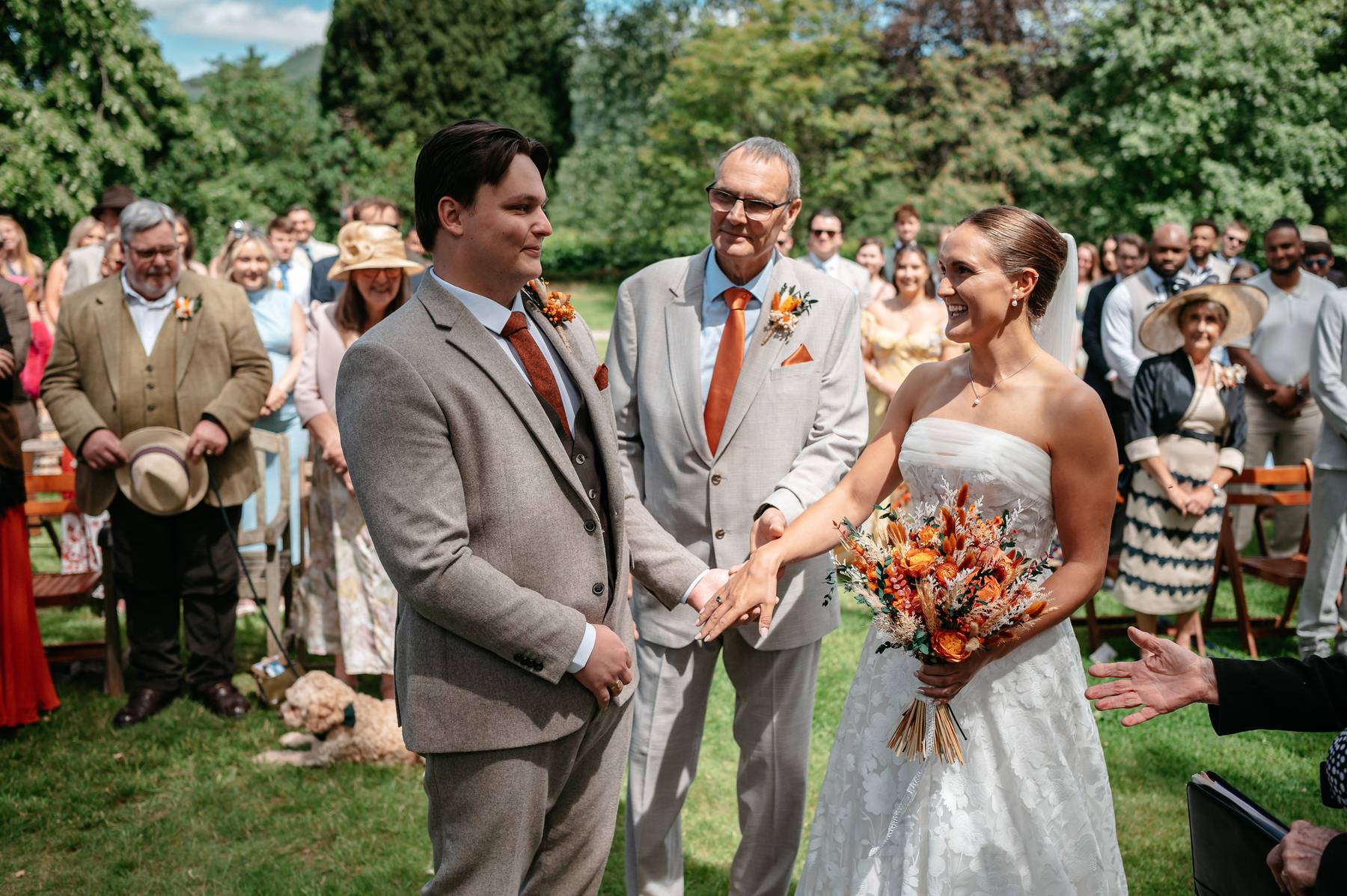 real wedding at Tall Johns House with a sunny outdoor ceremony and autumnal colours | Studio Williams Photography