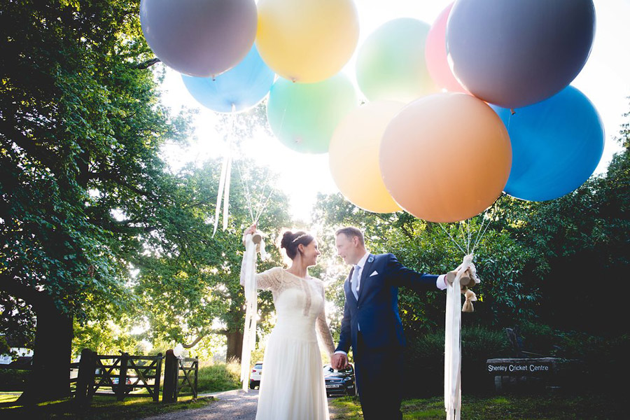 Pastel balloons for a modern wedding at Shenley, with images by Nicola Norton Photography (48)