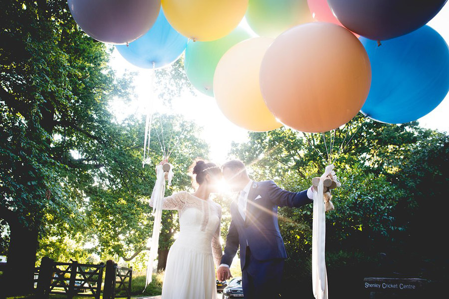 Pastel balloons for a modern wedding at Shenley, with images by Nicola Norton Photography (49)