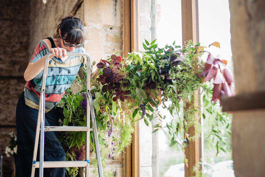 The Old Barn, Kelston - behind the scenes wedding flower styling - photo by Martin Pemberton (22)