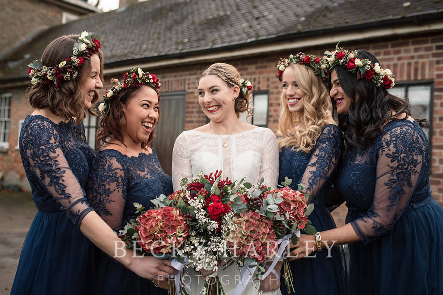 A massive ball of mistletoe for a beautifully styled, elegant winter wedding. Images by Becky Harley Photography (17)