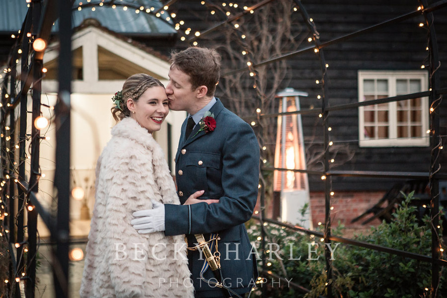 A massive ball of mistletoe for a beautifully styled, elegant winter wedding. Images by Becky Harley Photography (33)