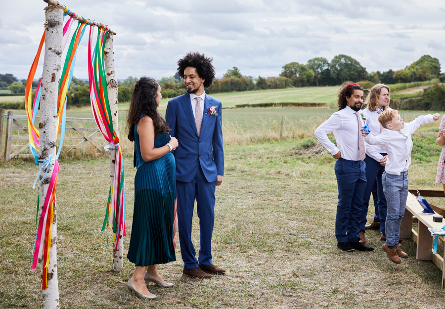 Vibrant ribbon streamers for a summer festival wedding with Simon Withyman Photography (10)