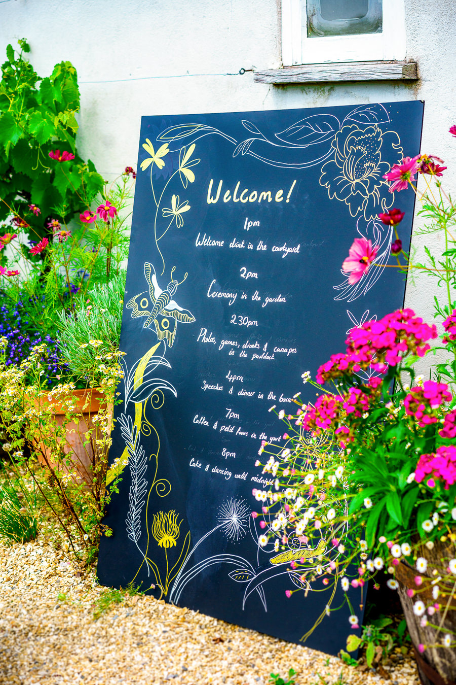 Colourful bunting for a summer wedding at River Cottage, images by Spencer White Photography (4)
