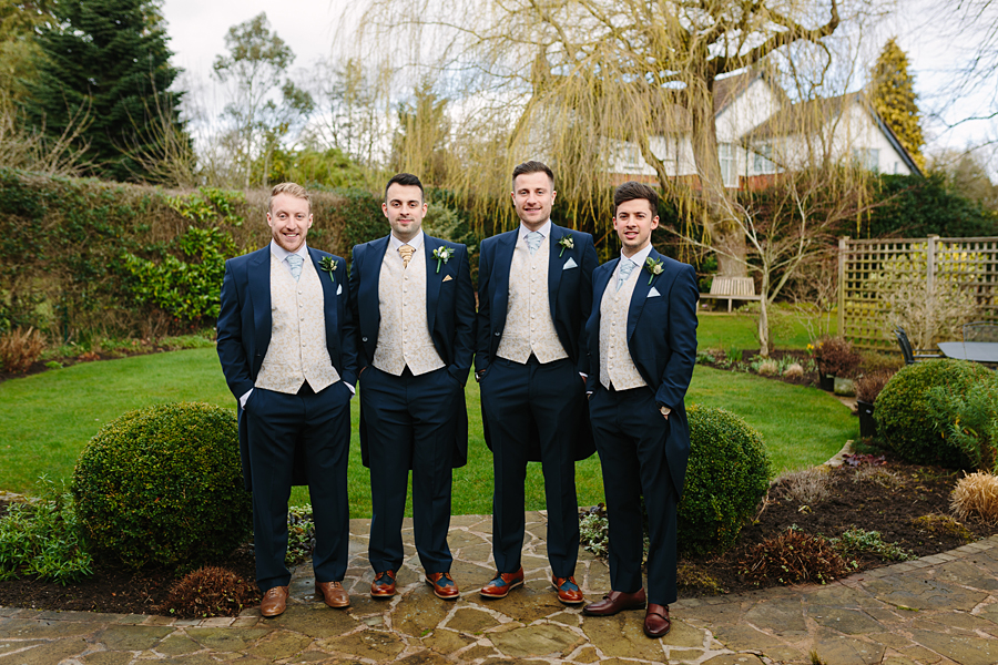Pastel blue bridesmaids for a winter wedding in Mobberley, photo by Tony Fanning (7)