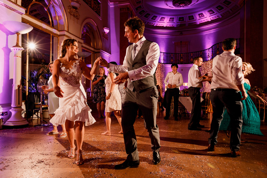 Fabulous party atmosphere for Rhalina & Toby's Landsdowne Club wedding. Damion Mower Photography on English-Wedding.com (29)