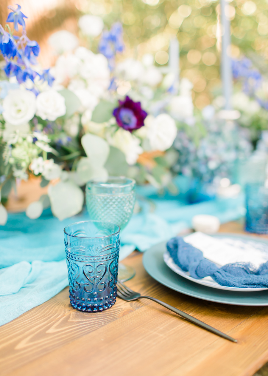 Beautiful and delicate blue tones for a woodland wedding styled by Sara's Events Flowers. Photo credit Natalie Stevenson Photography (7)