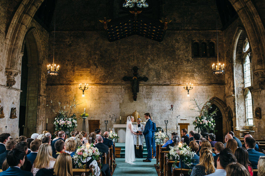 Lizzie and Howard's wedding ceremony at Mayfield School chapel by Simon Biffen Photography