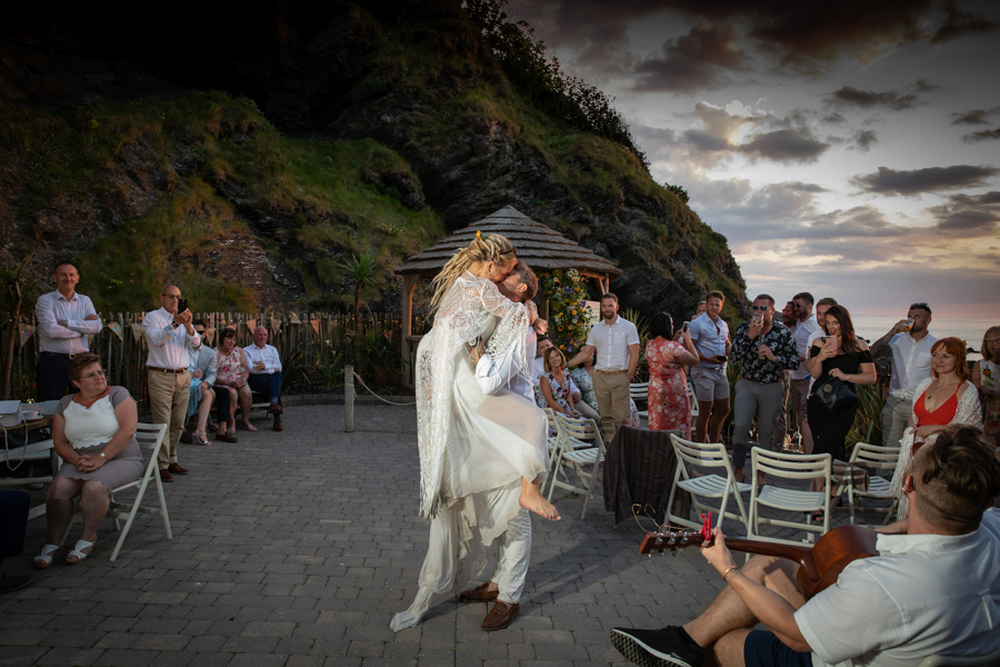 First dance outside by the sea at Tunnels Beaches Devon by Evolve
