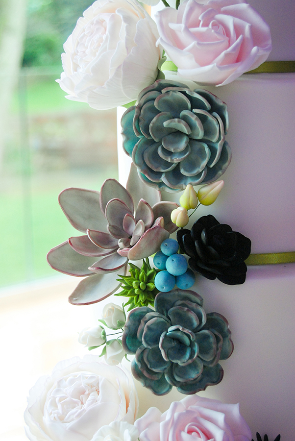 Sugar Flower Cascade Wedding Cake