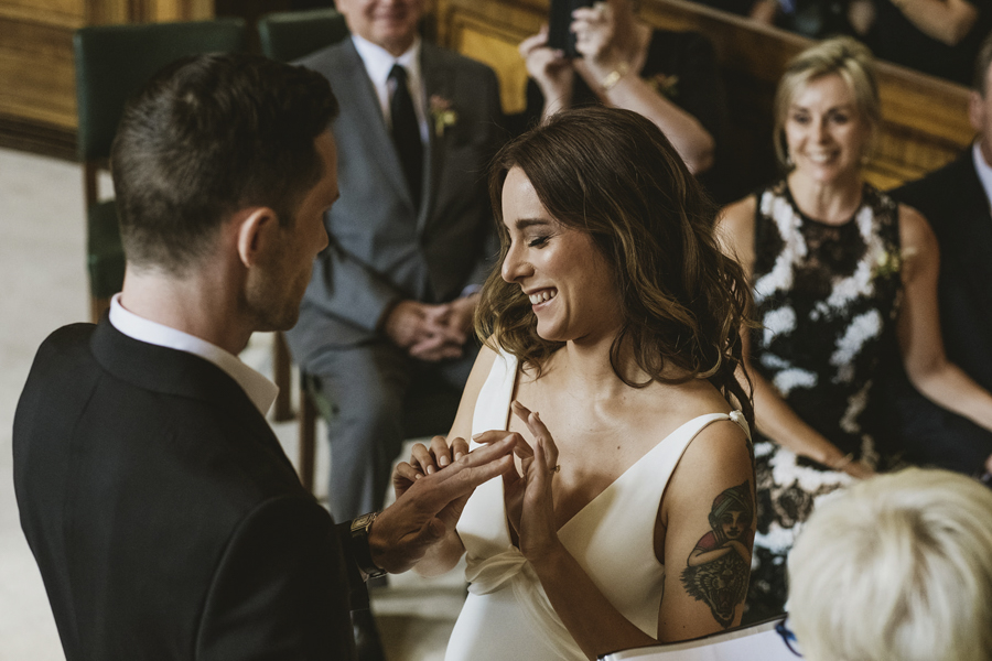 Michelle & Stephen's relaxed modern wedding at London's Town Hall Hotel, with York Place Studios (16)