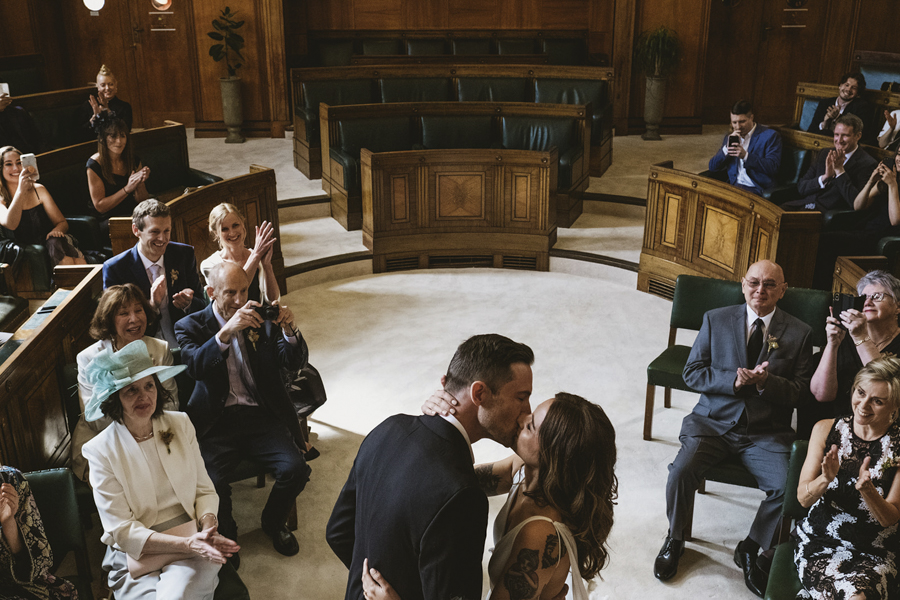 Michelle & Stephen's relaxed modern wedding at London's Town Hall Hotel, with York Place Studios (17)