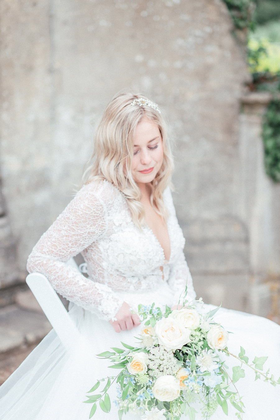 French Manor Styled Wedding Shoot in delicate blues, with Hannah McClune Photography on English Wedding Blog (20)