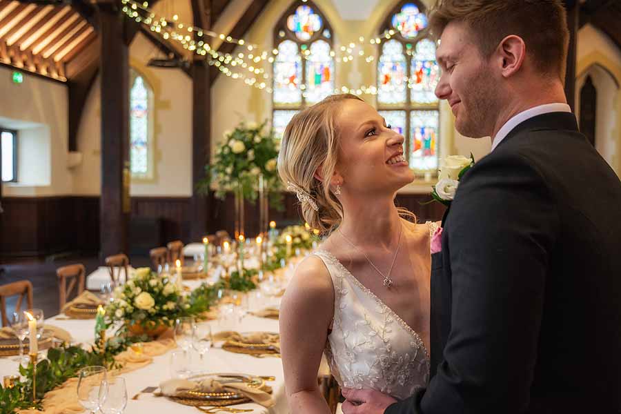 Elegant and timeless wedding styling at Bradfield College, with Lorna  Richerby Photography - English Wedding