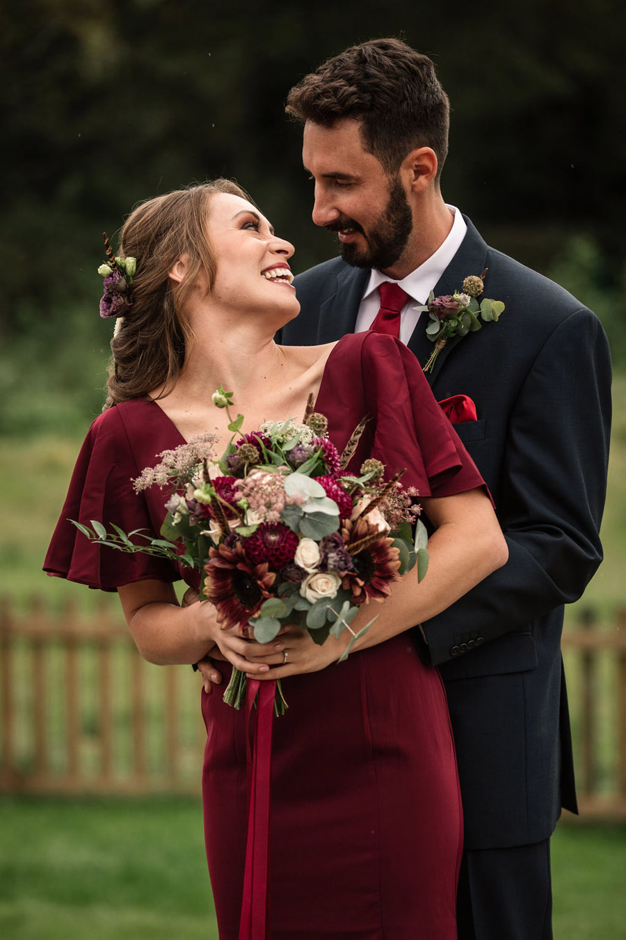 Autumnal burgundy wedding style inspiration with Becky Harley Photography