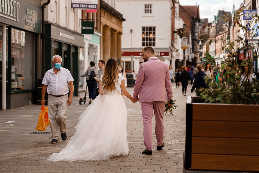 A loved-up Winchester city elopement - with adorable dogs! Photographer credit Katherine and her Camera (36)