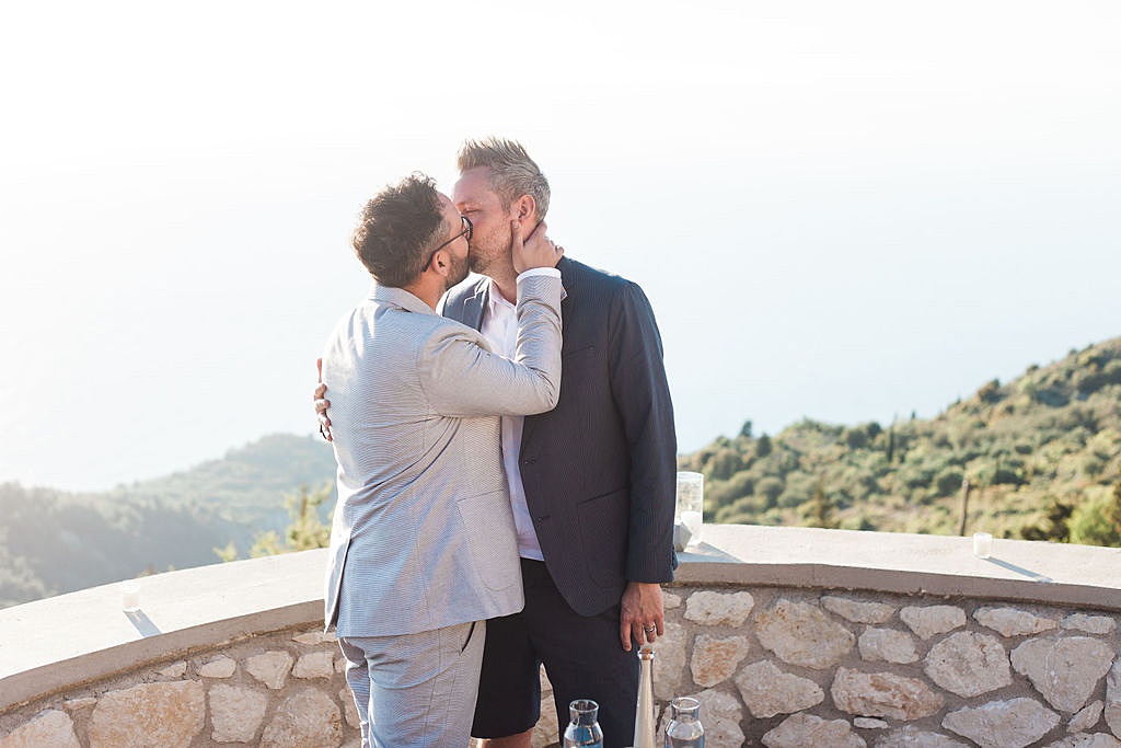 Lefkada Greece same sex vow renewal, image credit Maxeen Kim Photography