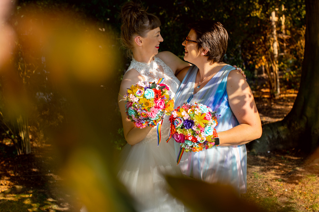Rainbow wedding of Jennie and Verity captured by Birmingham wedding photographer Artisan X Photography