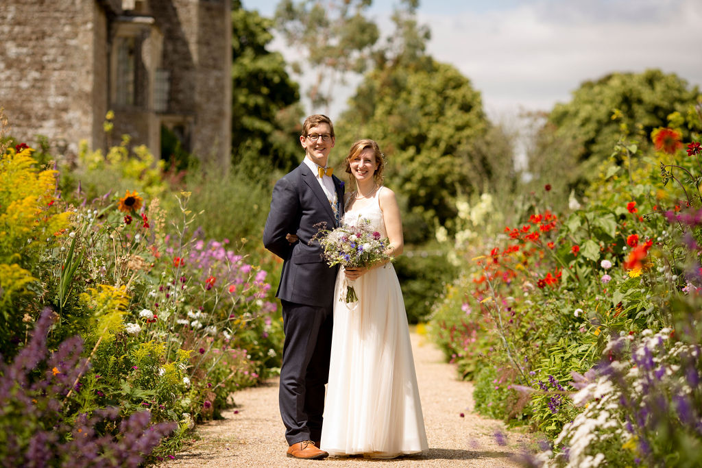 Vegan wedding at Cadhay House in Devon with a bespoke dress made by Felicity Westmacott.
