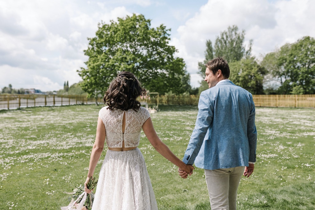 Bride and Groom at Ravens Ait by Danielle Smith Photography