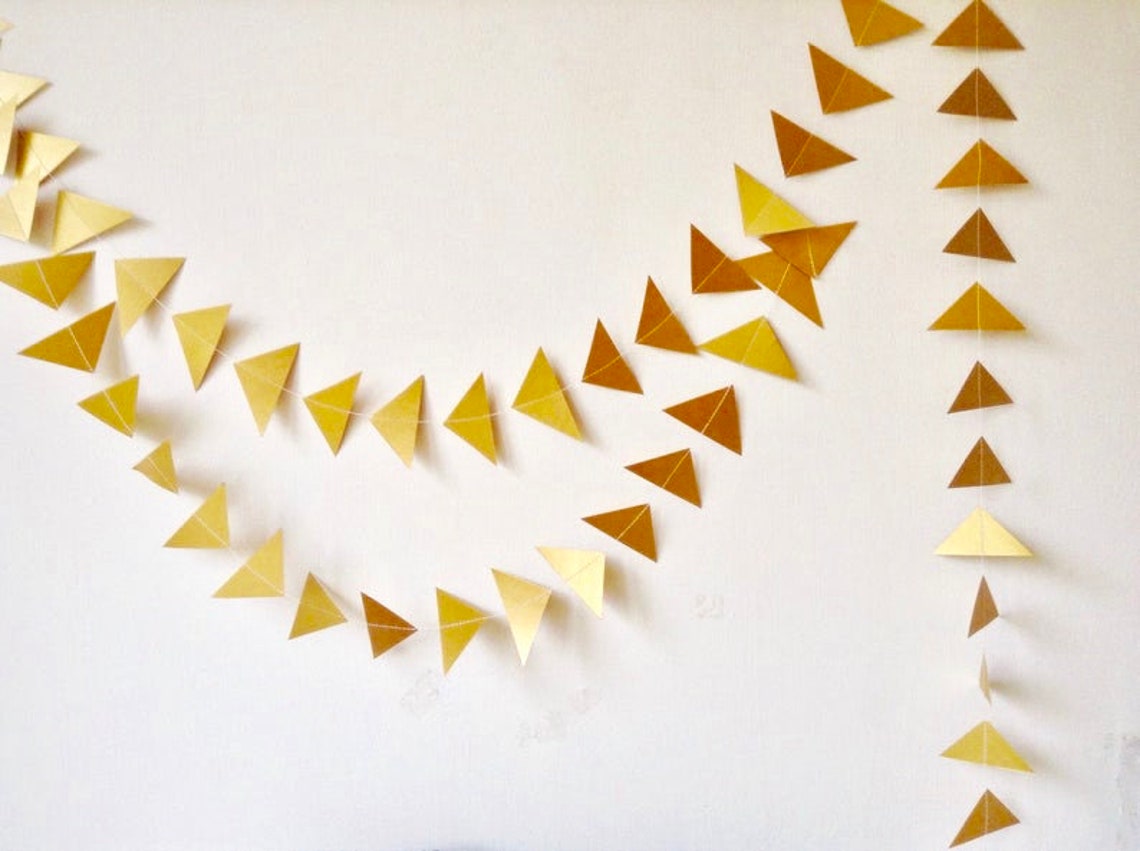 Gold geometric wedding garland by Maisy and Alice